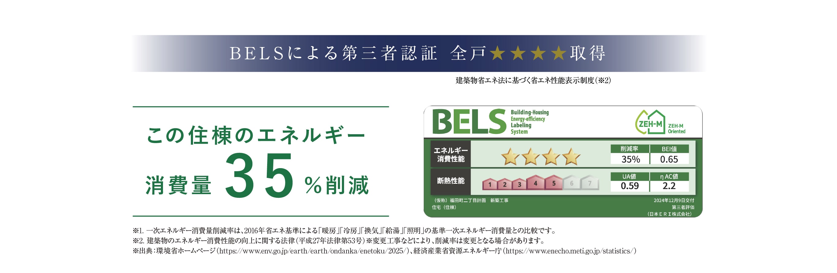 BELSによる第三者認証 全戸星4つ取得